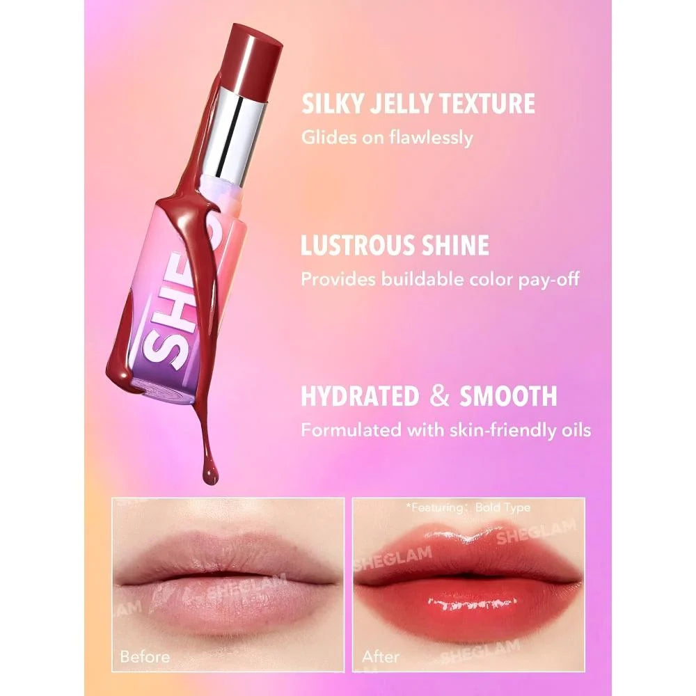 Sheglam Mirror Kiss High-Shine Lipstick Glossy Hydrating Finish A Bold Plan