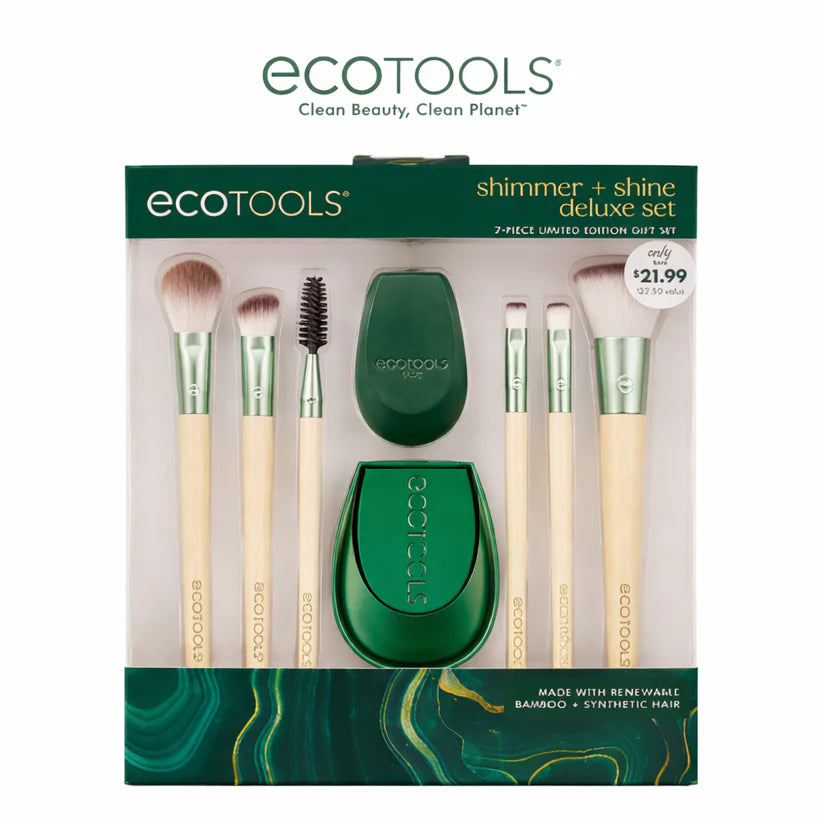 EcoTools Shimmer + Shine Deluxe Set — Eco-Friendly Makeup Brush Set