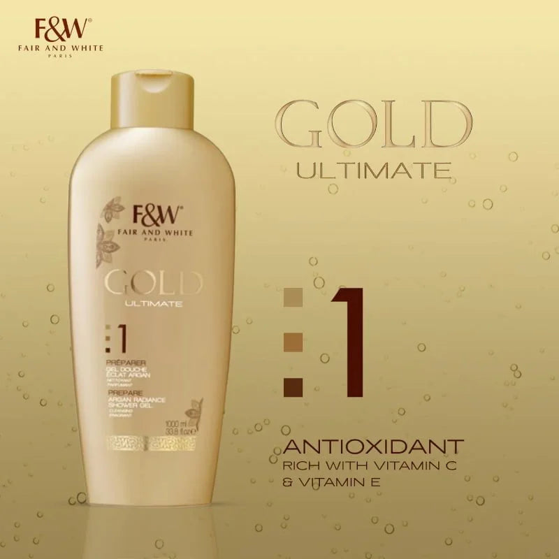 Fair & White Gold Ultimate Argan Oil Shower Gel 1000ml for Soft & Nourished Skin
