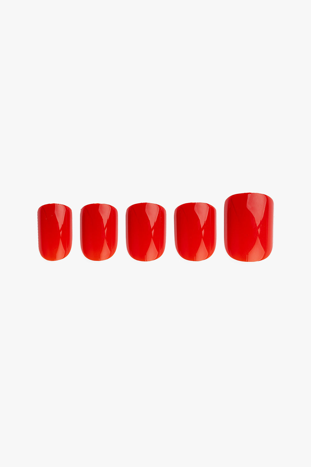Invogue Bright Red Square Press-On Nails 24pcs