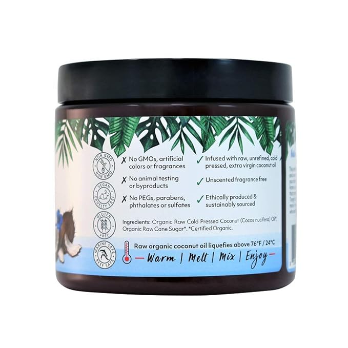 Organic Fiji Fragrance Free Sugar Scrub 591ml