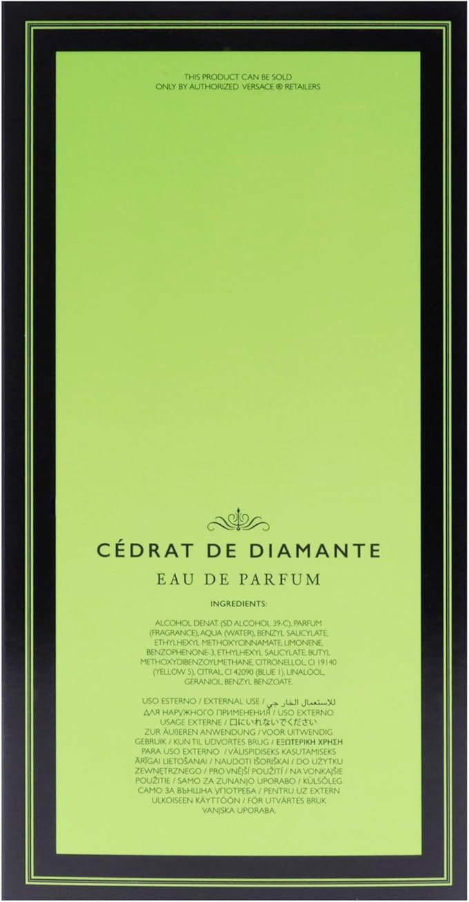 Versace Cedrat De Diamante EDP 100ml — Unisex Citrus Fragrance
