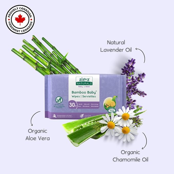 Aleva Naturals Bamboo Baby Wipes 30 Pads