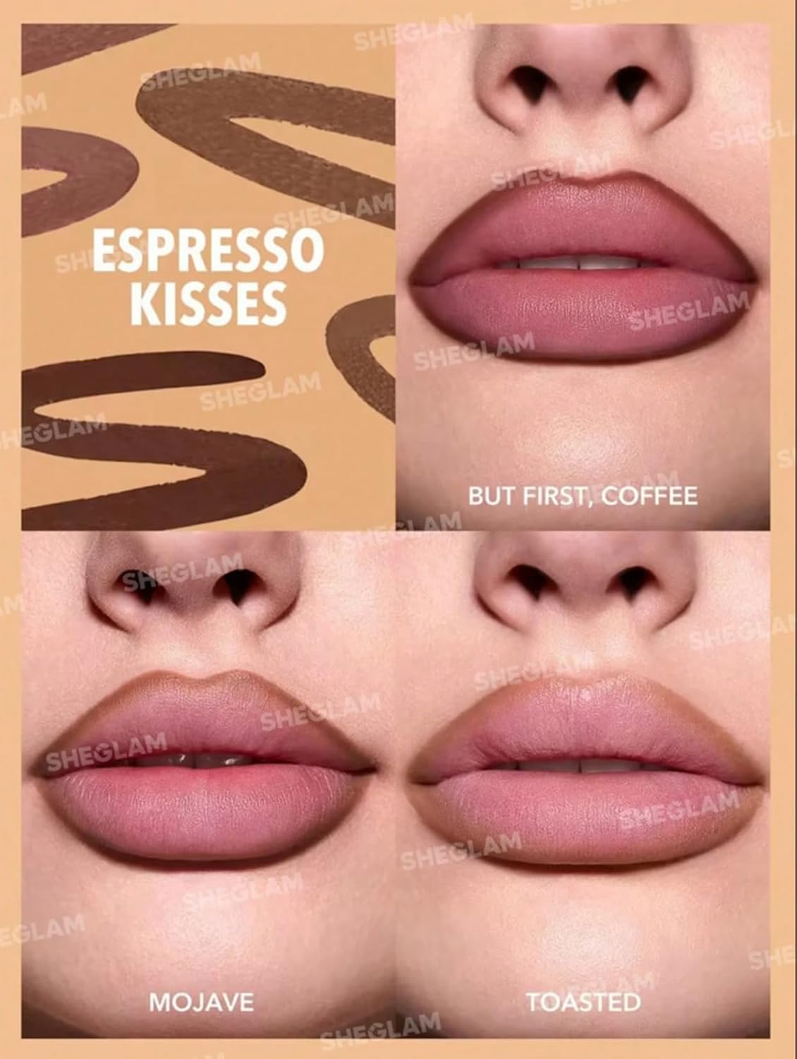 Sheglam So Lippy Lip Liner Set Complete Lip Definition Kit Espresso Kisses