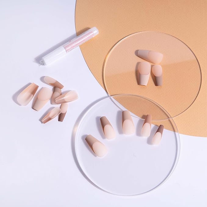 Nail HQ Long Coffin Nude Tip Press-On Nails 24pcs