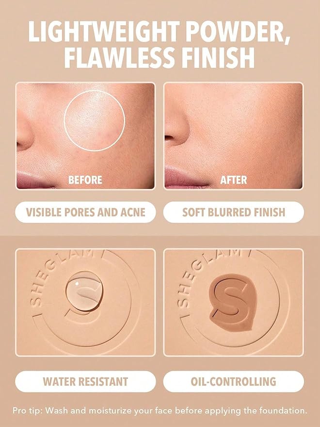 Sheglam Skin-Focus High Coverage Powder Foundation Linen