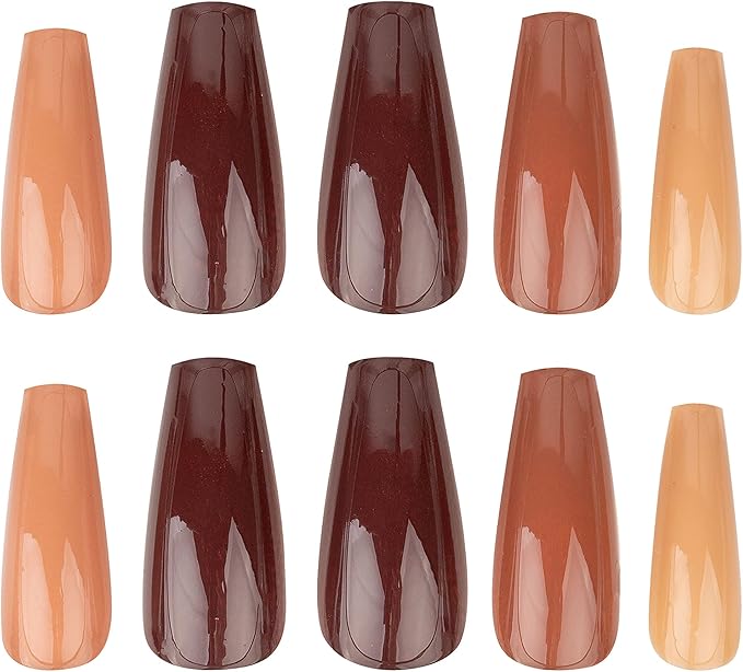 Nail HQ Long Coffin Mixed Nude Press-On Nails 24pcs