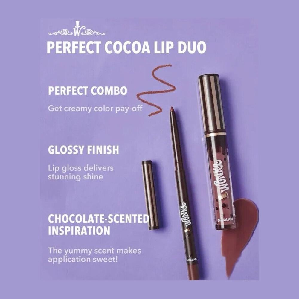 Sheglam Willy Wonka Cocoa Kiss Lip Duo Brownie Bite