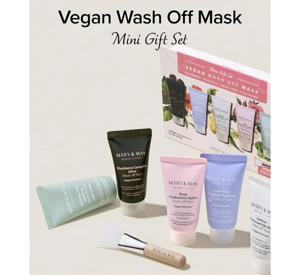 مجموعة ماسكات Mary&May Vegan Wash Off Mini Gift Set