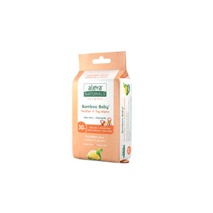 Package of Aleva Naturals Bamboo Baby wipes on a white background
