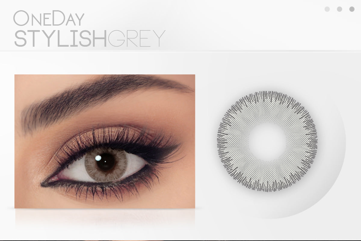 Celena One Day Stylish Grey D14.20 BC 8.60 Daily Disposable 55% H2O Methafilcon (Plano)