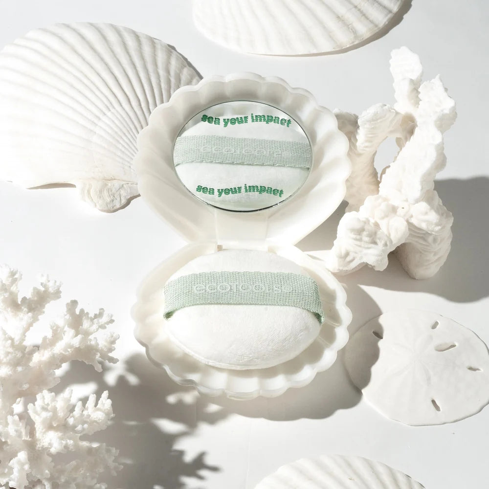 Ecotools sea gems pearl puff + case