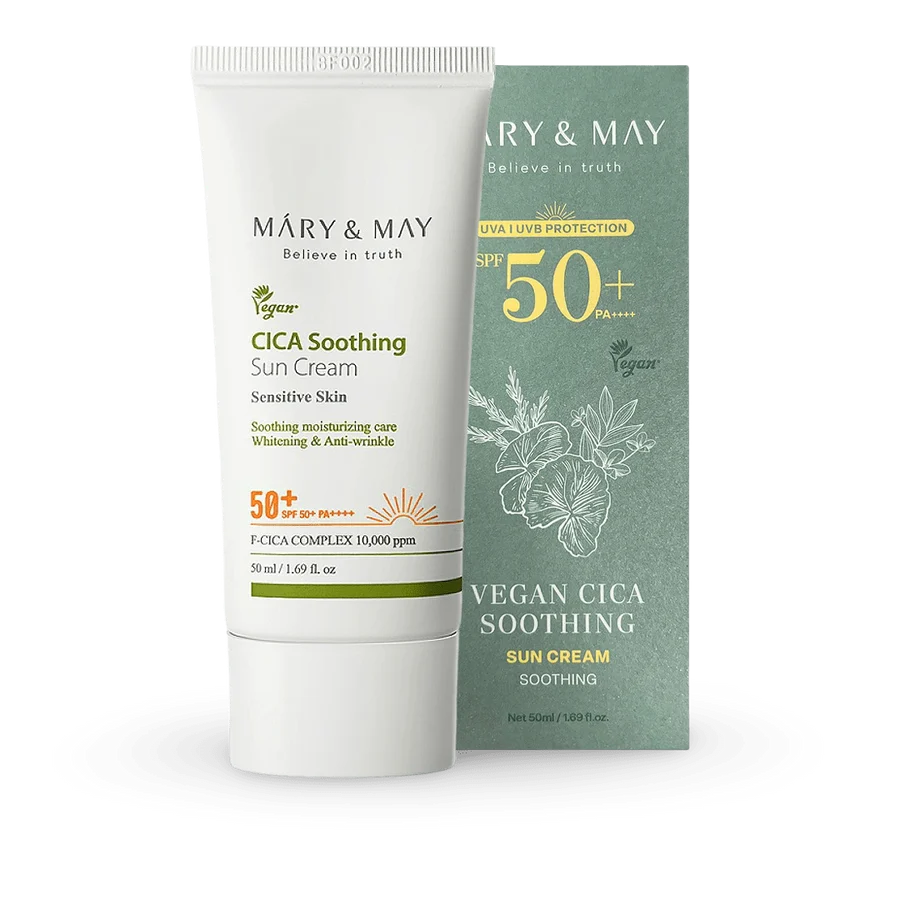 واقي شمس Mary&May Vegan Cica Soothing SPF50+ PA++++ 50 مل