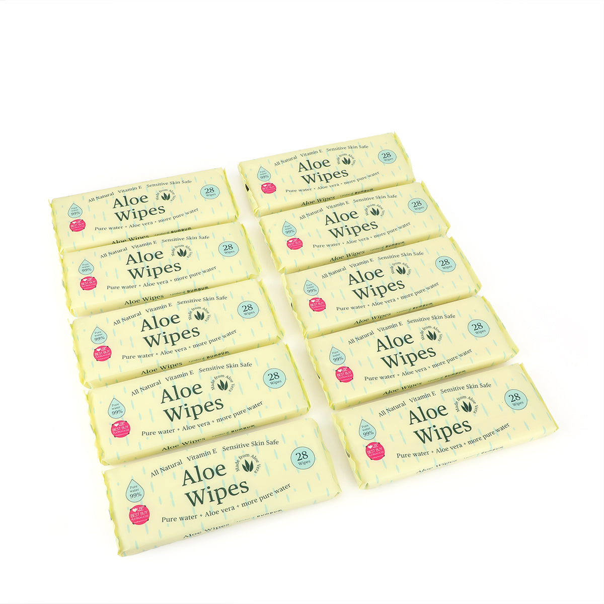 BUMBUM Aloe Wipes Bundle 10 Packs