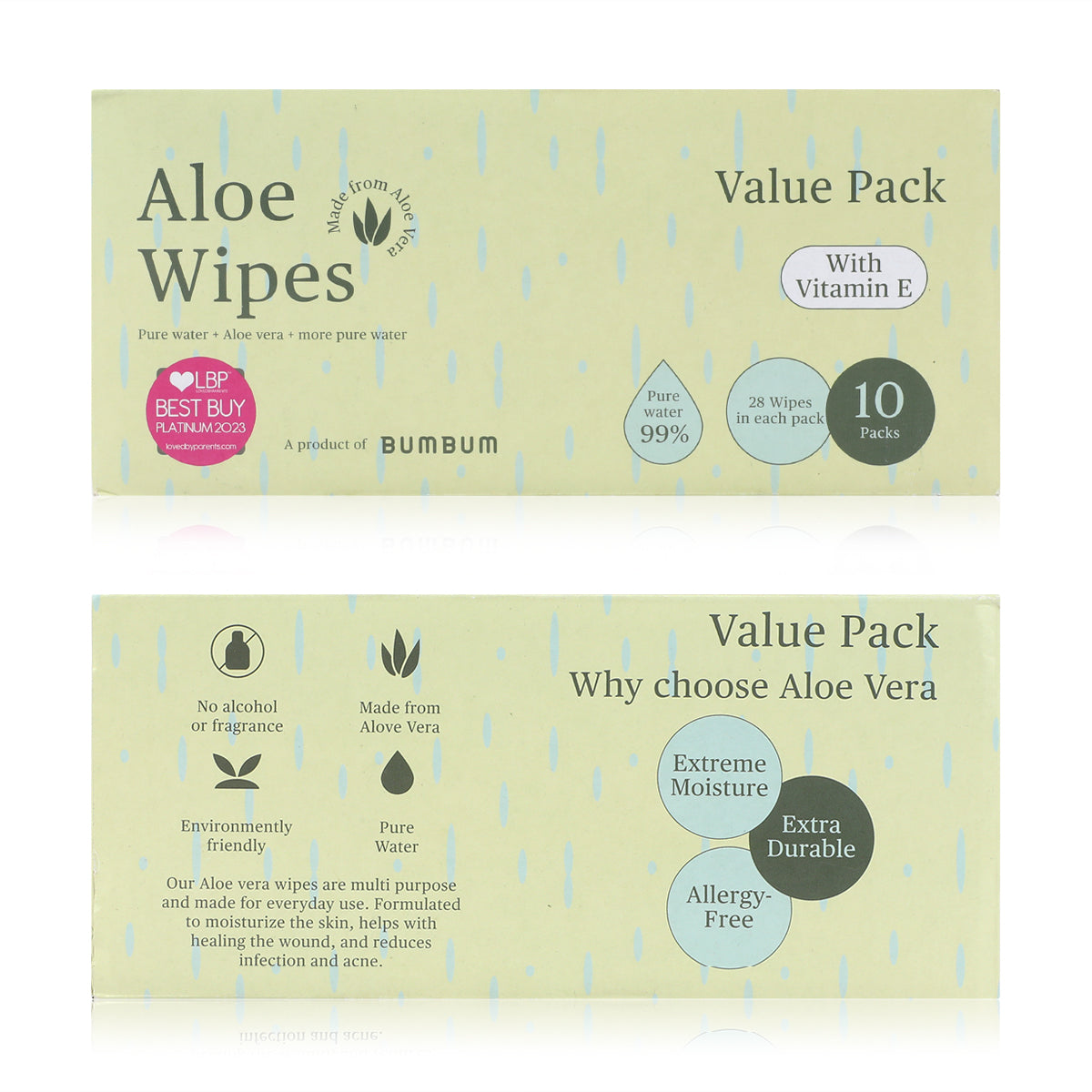 BUMBUM Aloe Wipes Travel Pack 28pcs