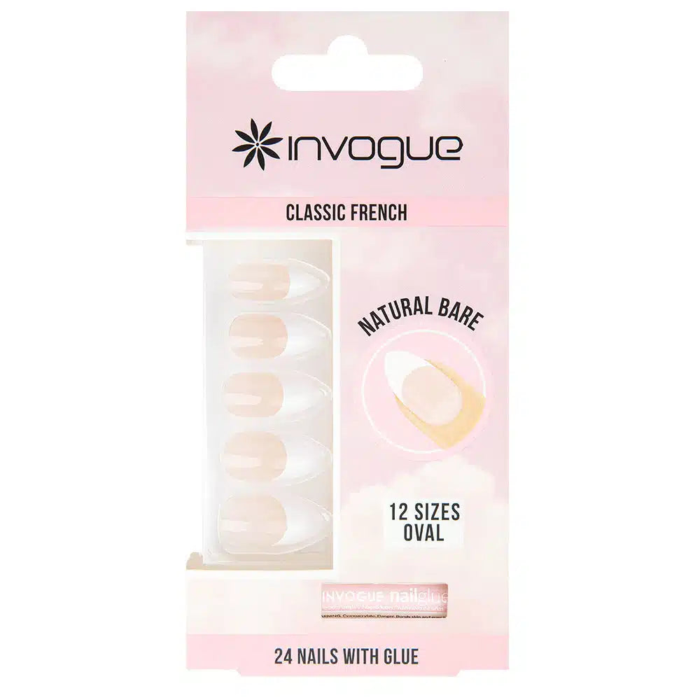 Invogue french bare oval press-on nails 24pcs