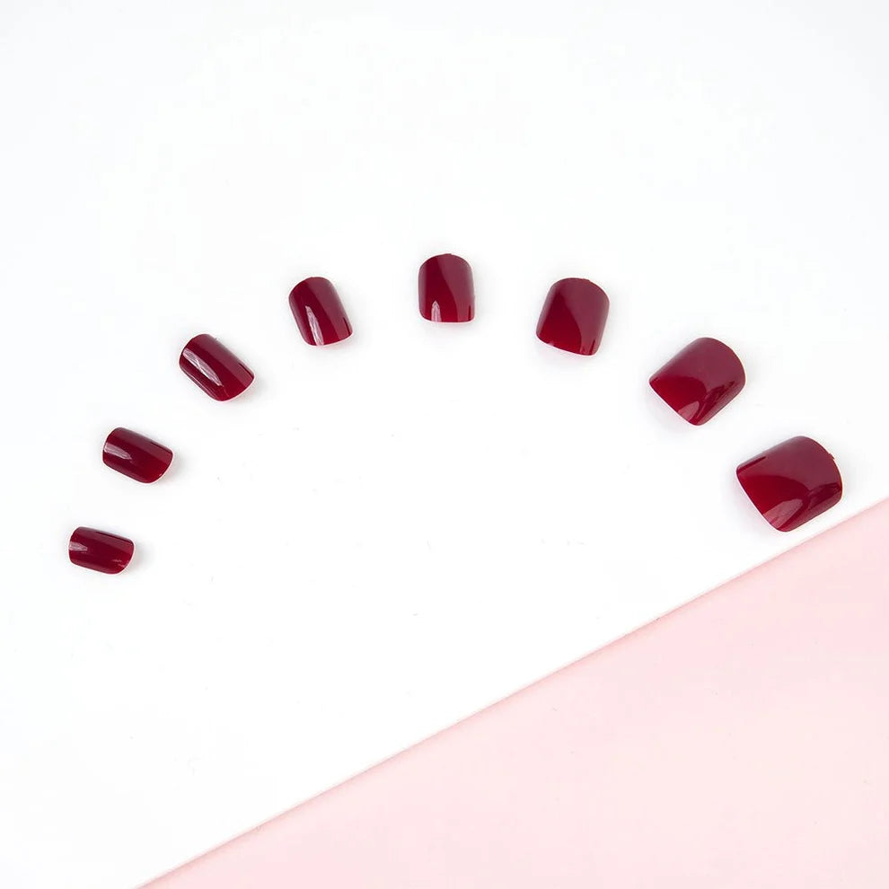 Invogue wine red press-on nails 24pcs