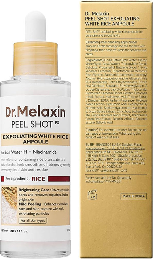 Dr. Melaxin Peel Shot Exfoliating White Rice Ampoule 80ml