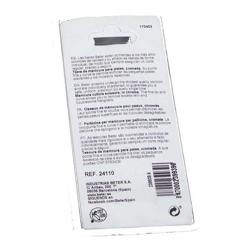 CHROMEPLATED MANICURE CUTICLE SCISSORS