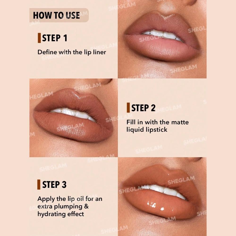 Sheglam Soft 90'S Glam Lip Liner And Lip Duo Set Haute Cocoa Lip Set