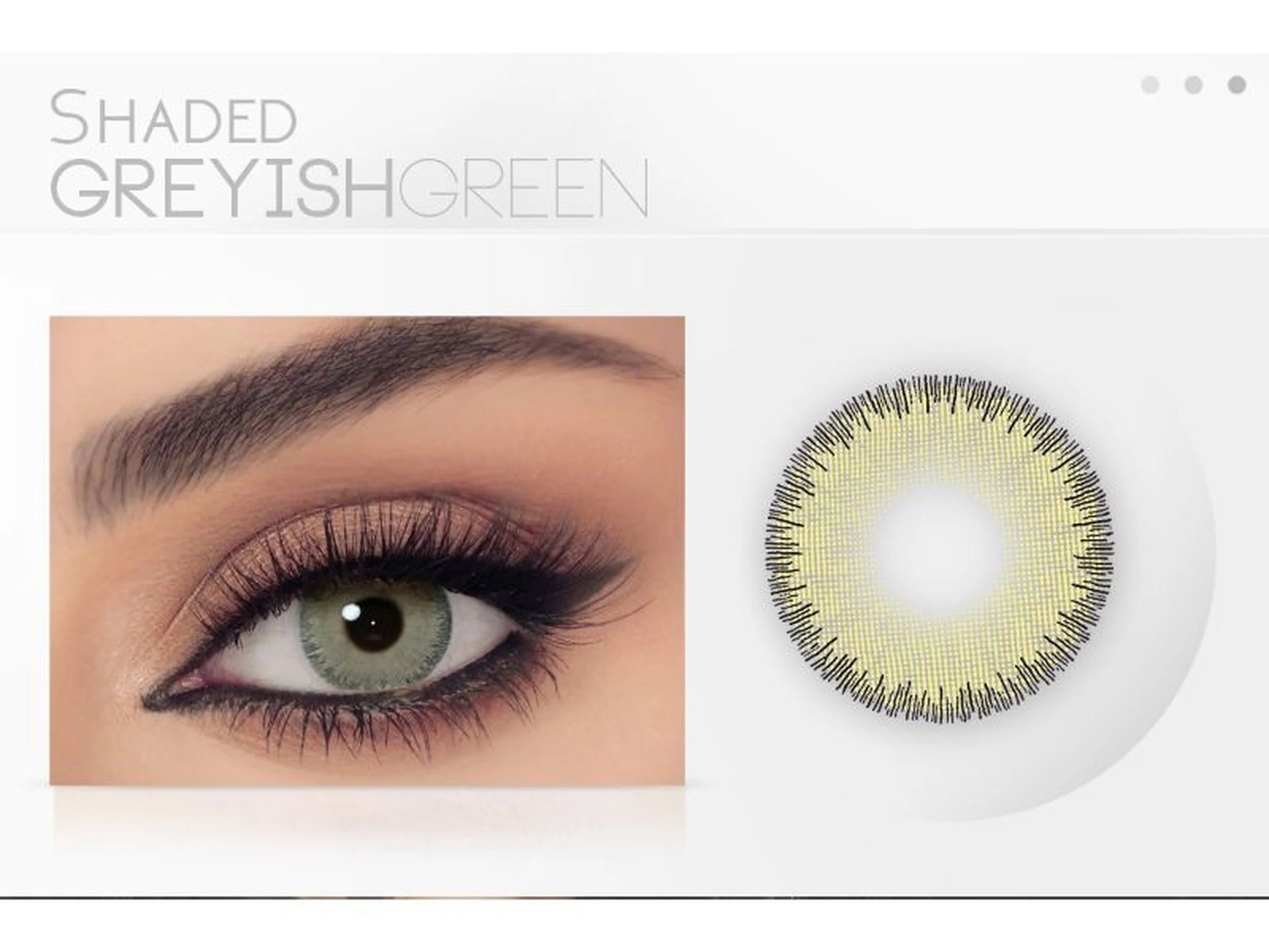 Celena Shaded Greyish Green D14.50 BC 8.60 Monthly Disposable 38% H2O Polymacon (Plano)