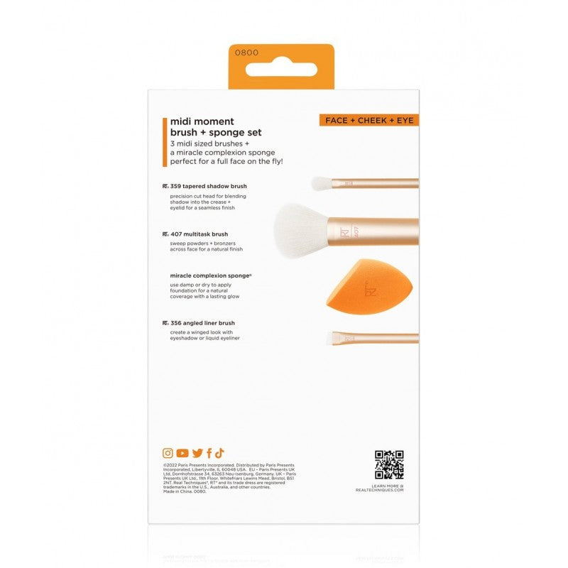 Real Techniques Orange Crush Midi Moment Sponge Set