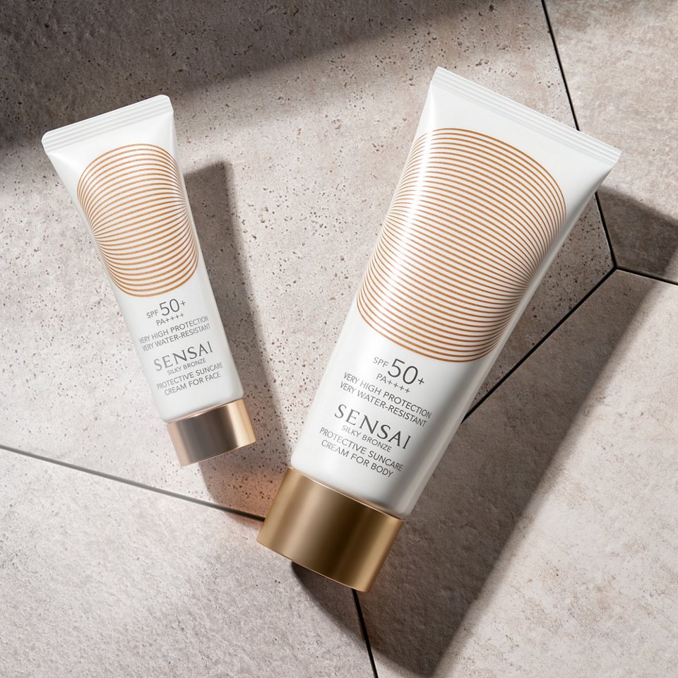 سينساي سيلكي برونز كريم حماية للوجه SPF30