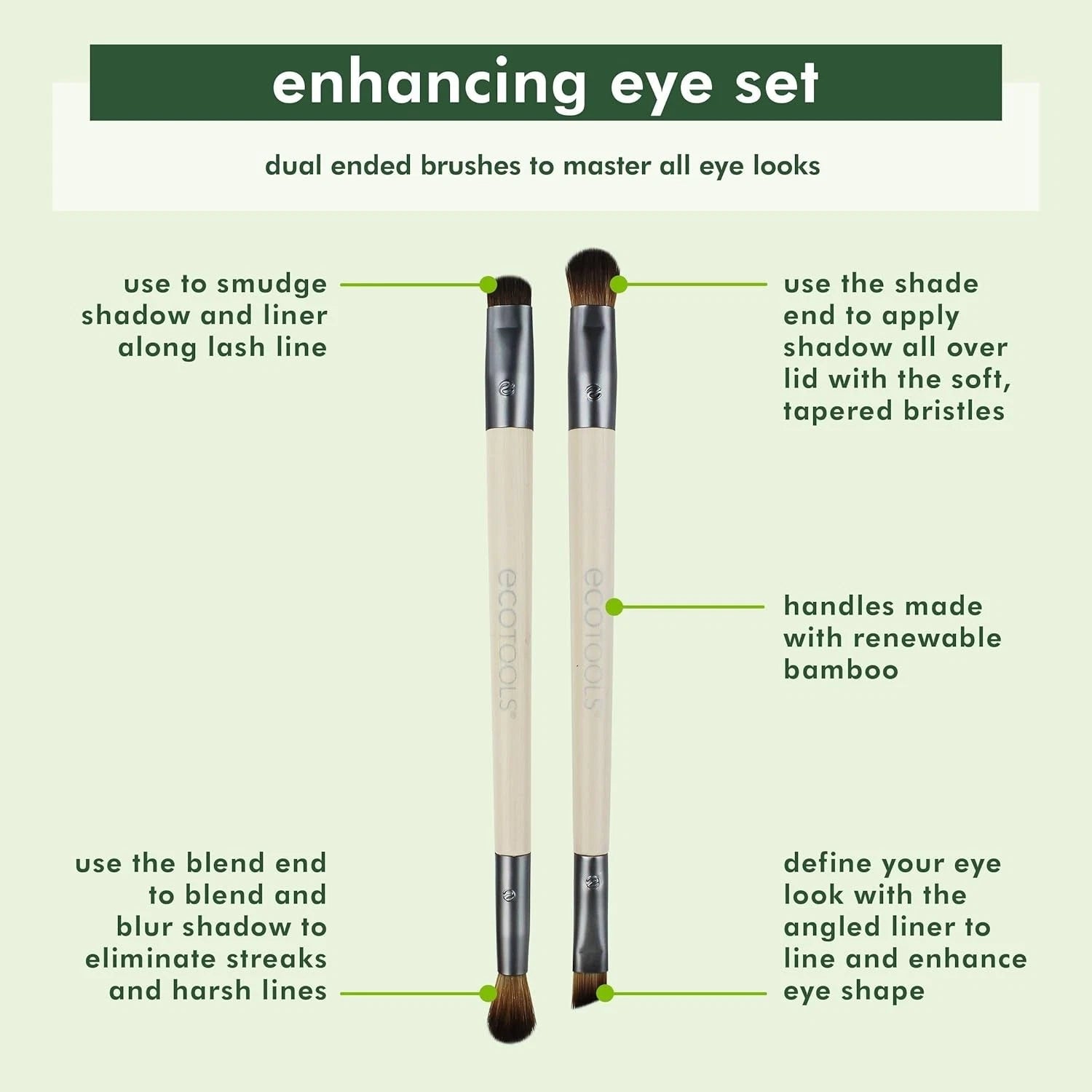 EcoTools Eye Enhancing Duo Set — Eco-Friendly Eye Brush Set