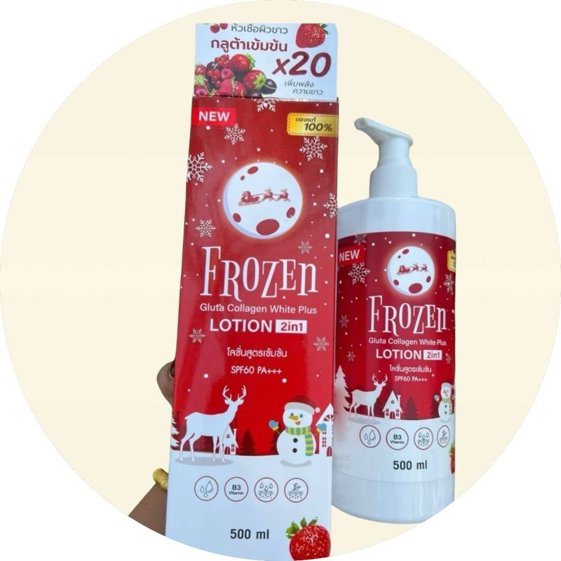 Frozen gluta collagen white plus lotion 2in1 500ml