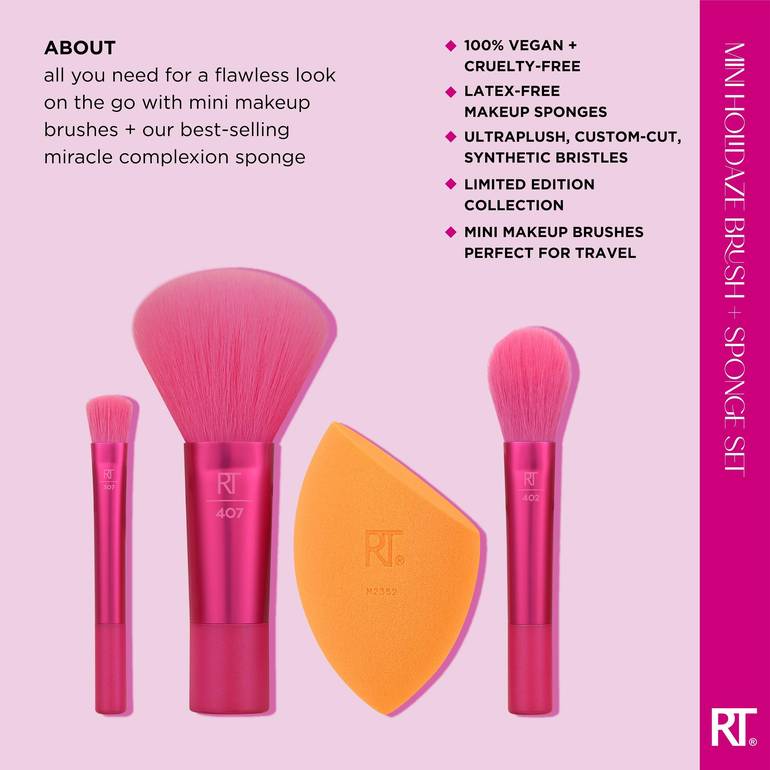 Real Techniques Mini Holidazzle Brush And Sponge Kit