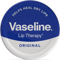 Vaseline Lip Therapy container with blue and white design