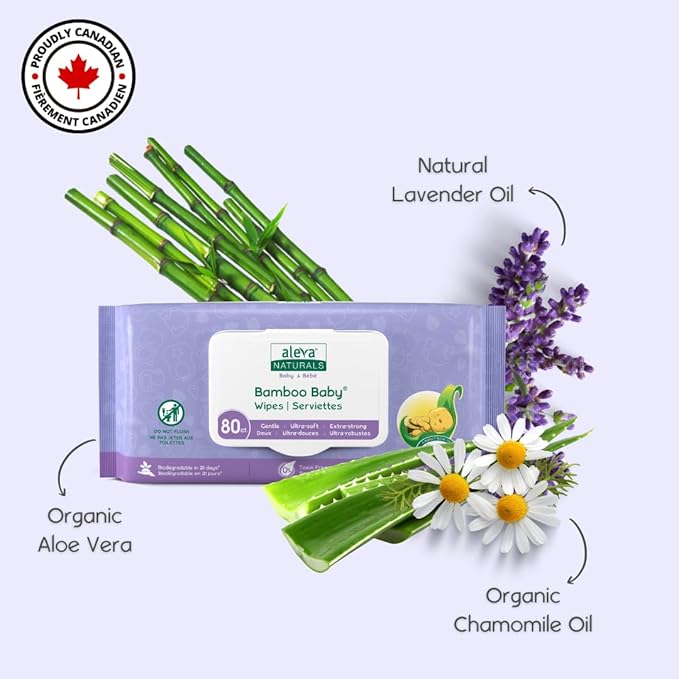 Aleva Naturals Bamboo Baby Wipes 80 Pads
