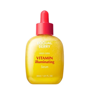 Eoqual Berry Deep Cera Vitamin Illuminating Serum yellow bottle with red dropper, 30ml