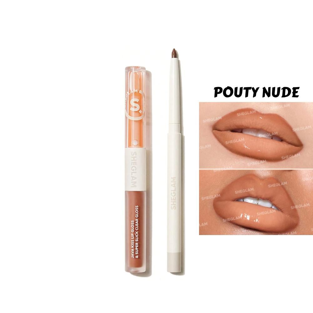 Sheglam Soft 90'S Glam Lip Liner And Lip Duo Set Pouty Nude Lip Set