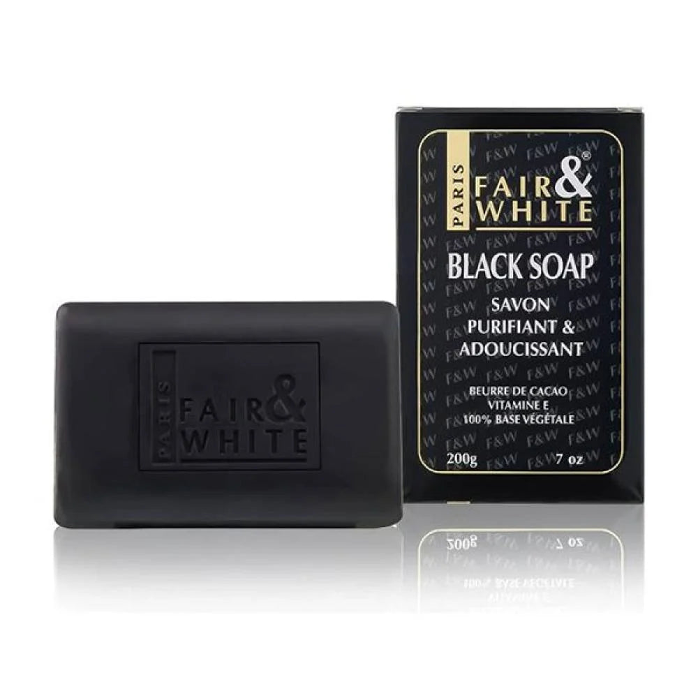 Fair & White Original Black Soap 200g for Deep Cleansing & Clear Skin