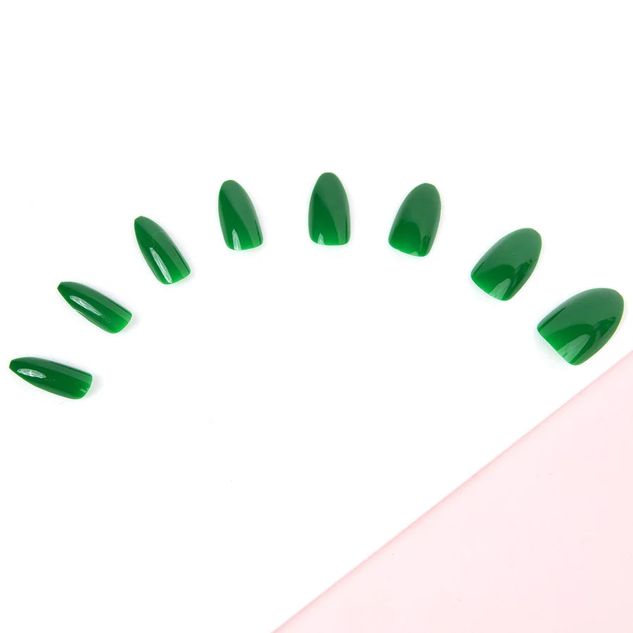 Invogue venom green oval press-on nails 24pcs