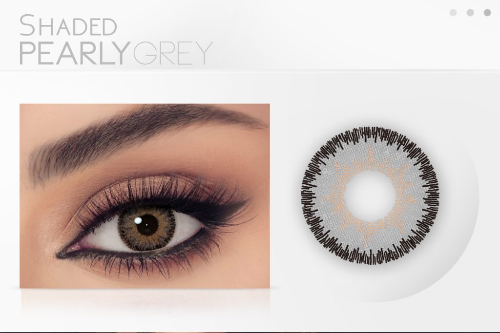 Celena Shaded Pearly Grey D14.50 BC 8.60 Monthly Disposable 38% H2O Polymacon (Power)